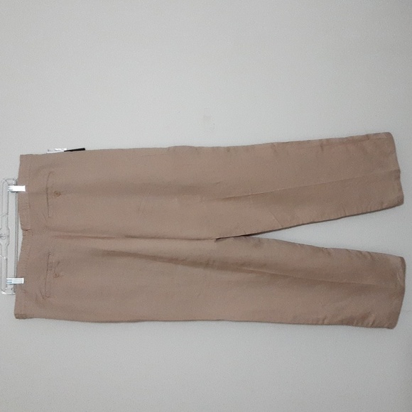 Linea Uomo Men's Tan Pants 40x32 Relaxed Waist Tie Beach Vacation Resort Linen - Picture 2 of 9